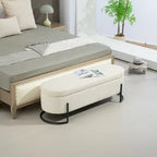 Padded Velvet Fabric Storage Bench Ottoman with Safety Hinge and Metal Legs