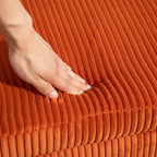 Padded Velvet Fabric Storage Bench Ottoman with Safety Hinge and Metal Legs
