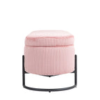 Padded Velvet Fabric Storage Bench Ottoman with Safety Hinge and Metal Legs