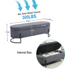 Padded Velvet Fabric Storage Bench Ottoman with Safety Hinge and Metal Legs