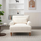 37.8 Velvet Accent Chair with Ergonomic Lumbar Support