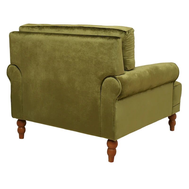 37.8 Velvet Accent Chair with Ergonomic Lumbar Support