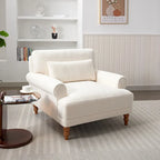 37.8 Velvet Accent Chair with Ergonomic Lumbar Support