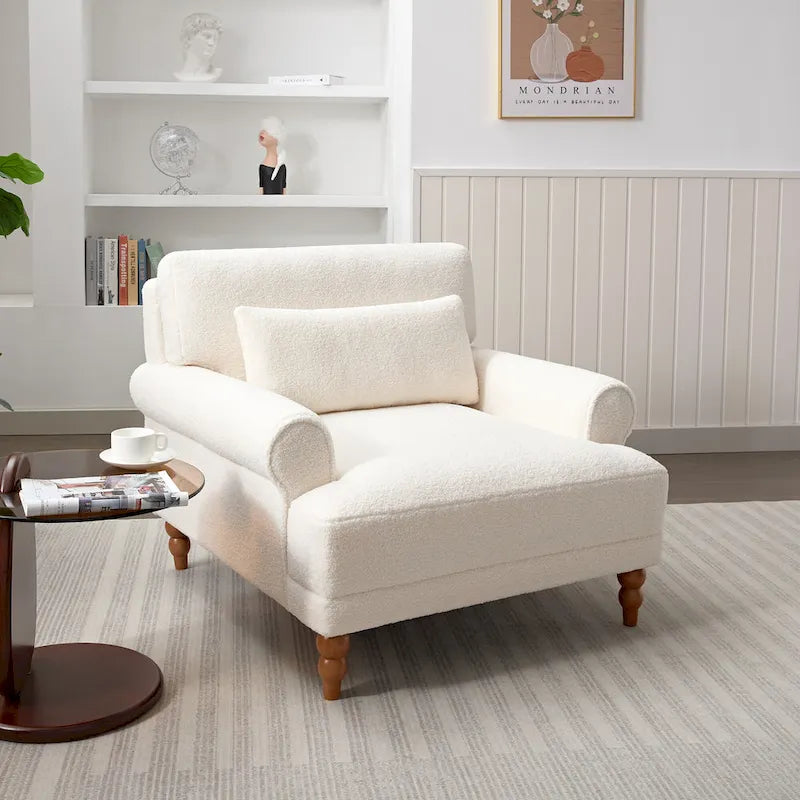 37.8 Velvet Accent Chair with Ergonomic Lumbar Support