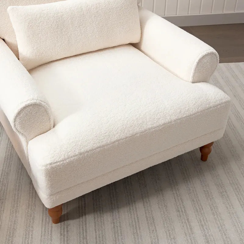 37.8 Velvet Accent Chair with Ergonomic Lumbar Support