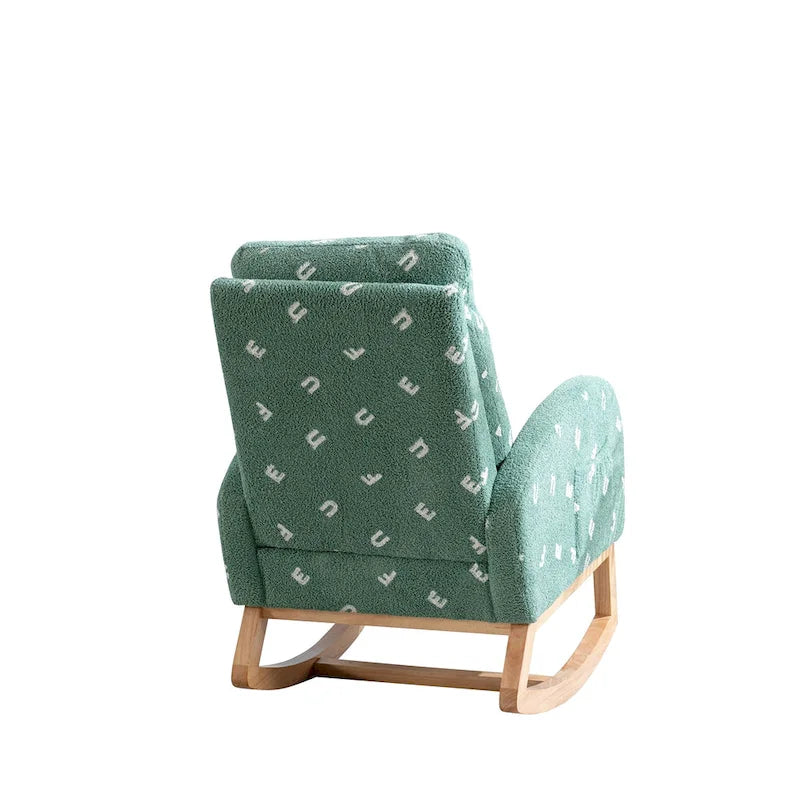 26.8 Upholstered High Back Rocking Chair with Side Pocket