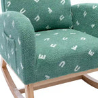 26.8 Upholstered High Back Rocking Chair with Side Pocket