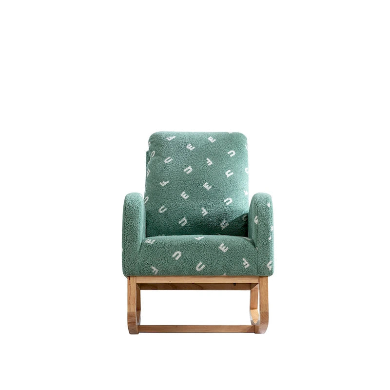 26.8 Upholstered High Back Rocking Chair with Side Pocket