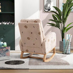 26.8 Upholstered High Back Rocking Chair with Side Pocket