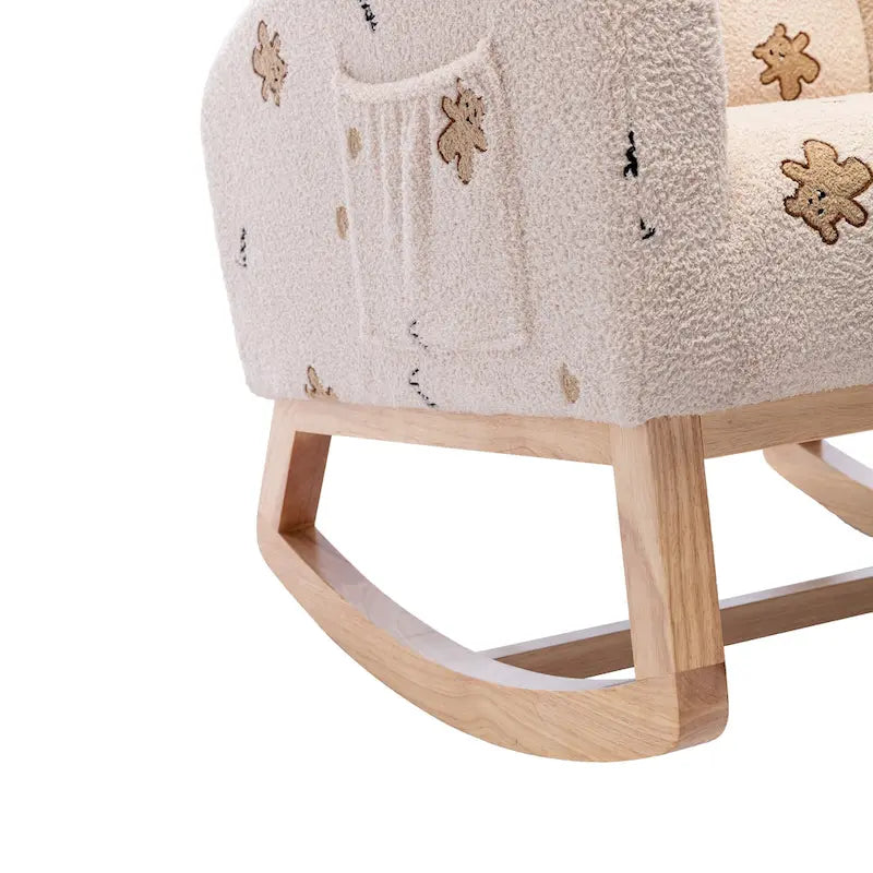 26.8 Upholstered High Back Rocking Chair with Side Pocket