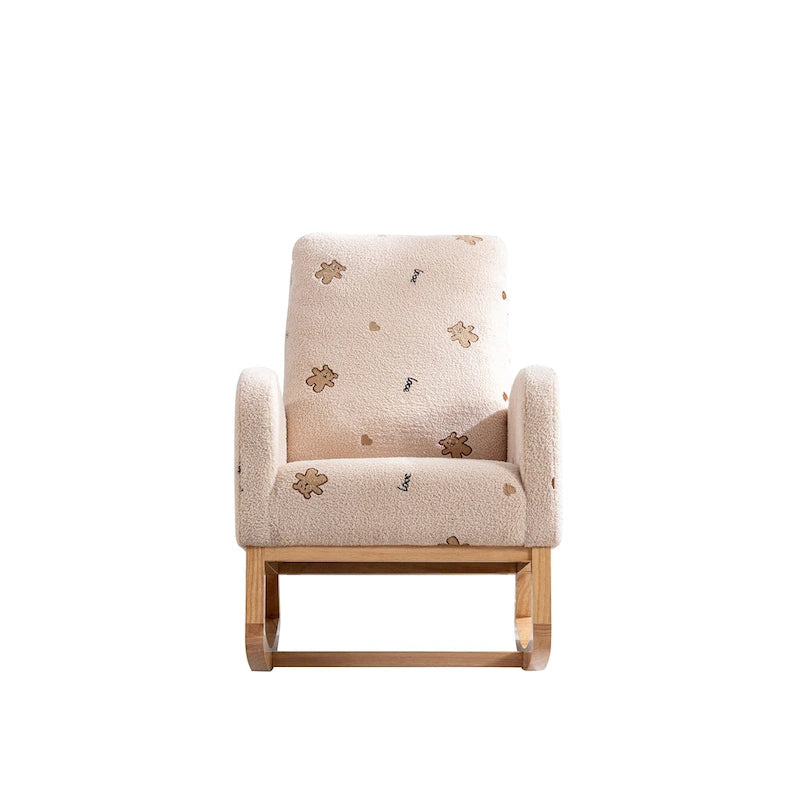 26.8 Upholstered High Back Rocking Chair with Side Pocket