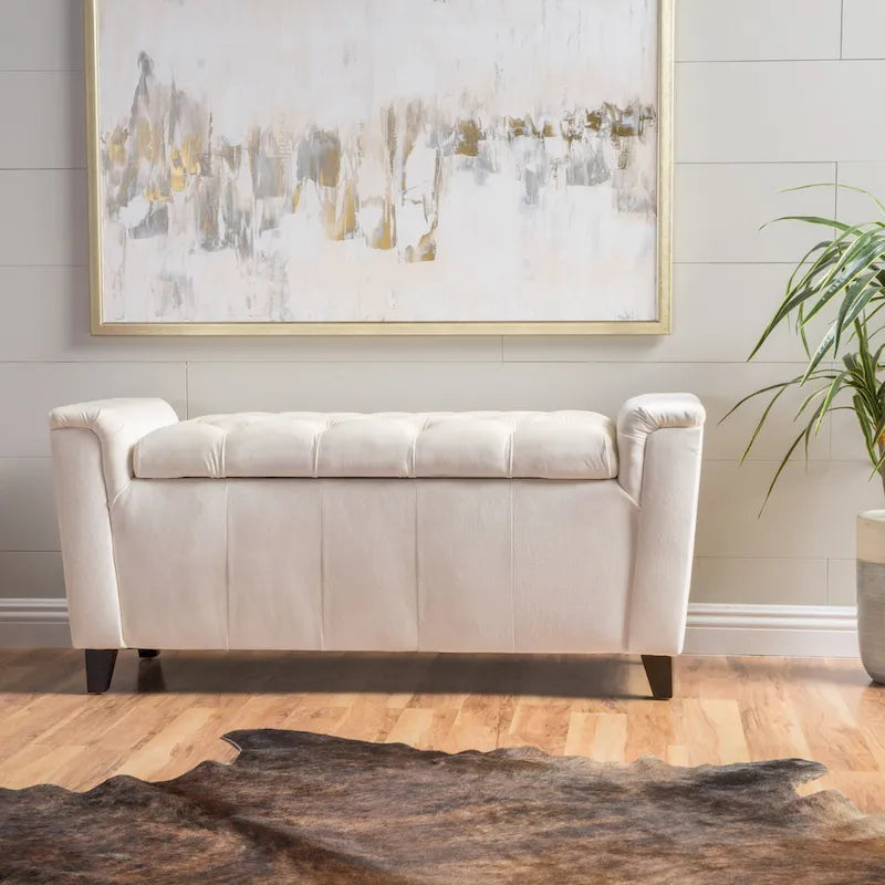 Versatile Storage Ottoman with Padded Seat