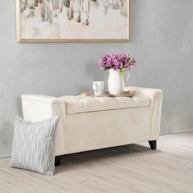 Versatile Storage Ottoman with Padded Seat