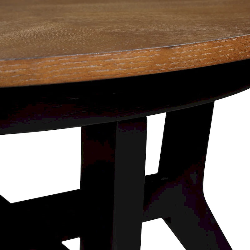 32inch Wood Round Coffee Table for Living Room,Mid Century Farmhouse Circle Wooden Coffee Tables for Apartment, Easy Assembly