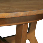 32inch Wood Round Coffee Table for Living Room,Mid Century Farmhouse Circle Wooden Coffee Tables for Apartment, Easy Assembly