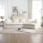 Living Room Oversized Boucle Sofa 3 Seater