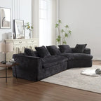 Living Room Oversized Boucle Sofa 3 Seater