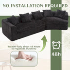 Living Room Oversized Boucle Sofa 3 Seater