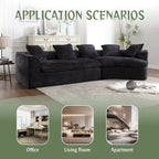 Living Room Oversized Boucle Sofa 3 Seater