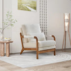 Modern Fabric Accent Chair, Wood Frame Armchair for Living Room