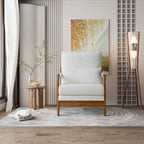 Modern Fabric Accent Chair, Wood Frame Armchair for Living Room
