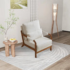 Modern Fabric Accent Chair, Wood Frame Armchair for Living Room