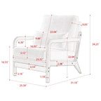Modern Fabric Accent Chair, Wood Frame Armchair for Living Room