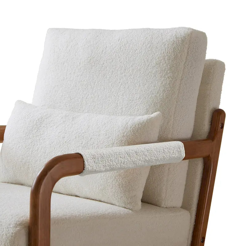 Modern Fabric Accent Chair, Wood Frame Armchair for Living Room