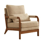 Modern Fabric Accent Chair, Wood Frame Armchair for Living Room