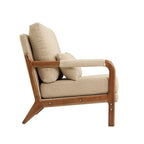 Modern Fabric Accent Chair, Wood Frame Armchair for Living Room