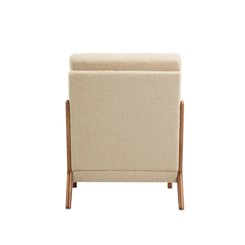 Modern Fabric Accent Chair, Wood Frame Armchair for Living Room