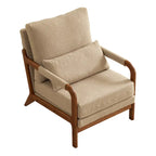 Modern Fabric Accent Chair, Wood Frame Armchair for Living Room