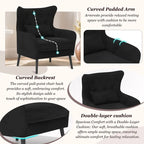 Velvet Accent Chair Comfy Oversized Reading For Living Room(Set of 2)
