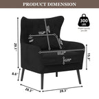 Velvet Accent Chair Comfy Oversized Reading For Living Room(Set of 2)
