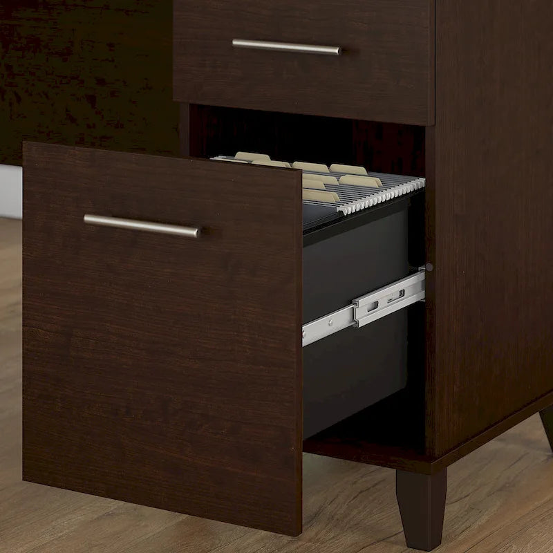 Bush Furniture Somerset 72W L Shaped Desk with Storage Hutch