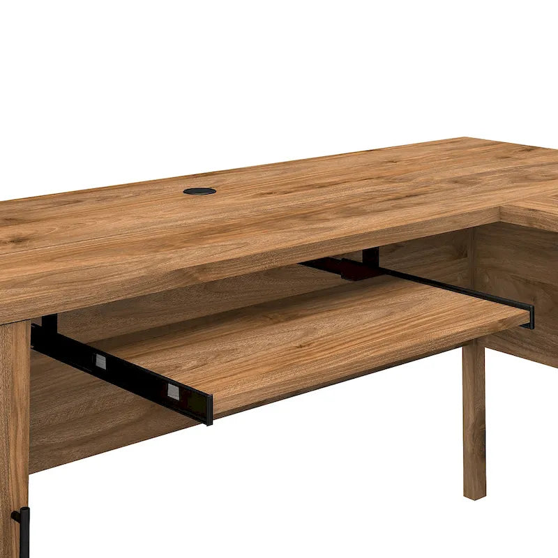 Bush Furniture Somerset 72W L Shaped Desk with Storage Hutch