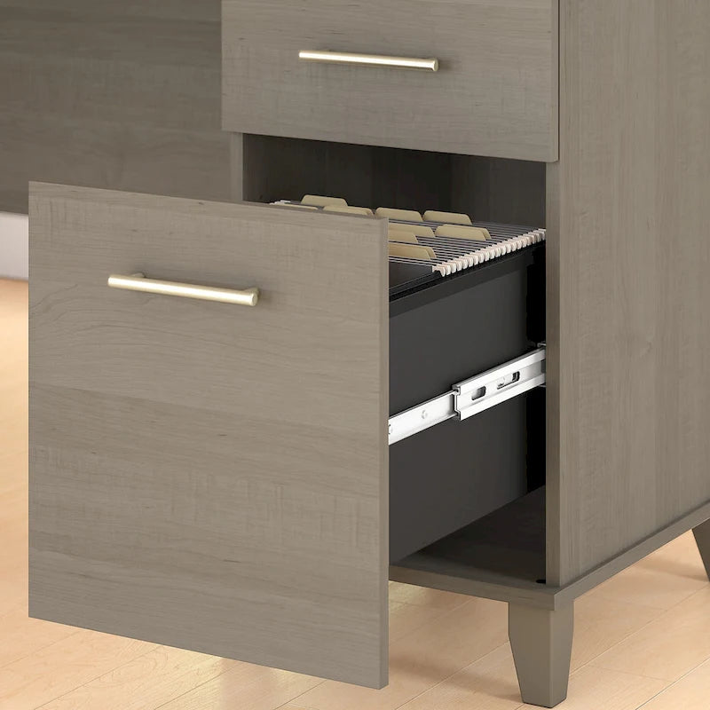Bush Furniture Somerset 72W L Shaped Desk with Storage Hutch