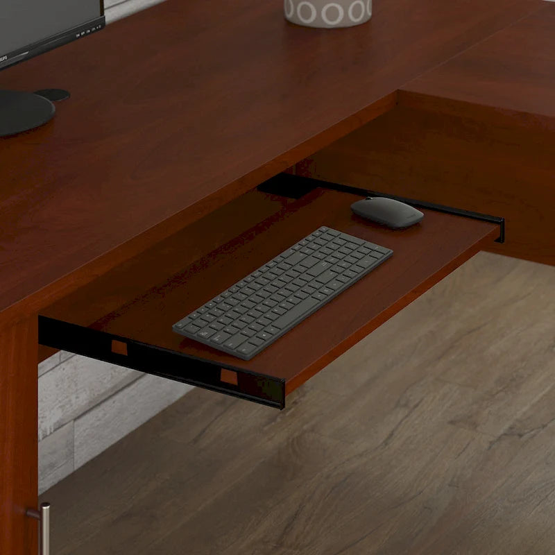 Bush Furniture Somerset 72W L Shaped Desk with Storage Hutch