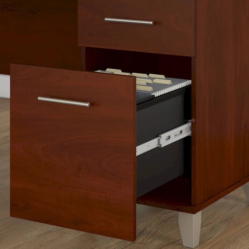 Bush Furniture Somerset 72W L Shaped Desk with Storage Hutch
