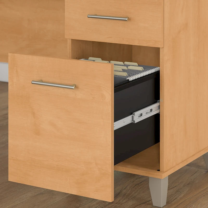 Bush Furniture Somerset 72W L Shaped Desk with Storage Hutch