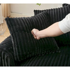 127 Large Corduroy Upholstered L-Shape Modular Sectional Sofa with 10 Pillows, High-Resilience Foam, No Assembly Required