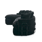 127 Large Corduroy Upholstered L-Shape Modular Sectional Sofa with 10 Pillows, High-Resilience Foam, No Assembly Required