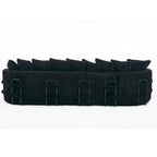 127 Large Corduroy Upholstered L-Shape Modular Sectional Sofa with 10 Pillows, High-Resilience Foam, No Assembly Required