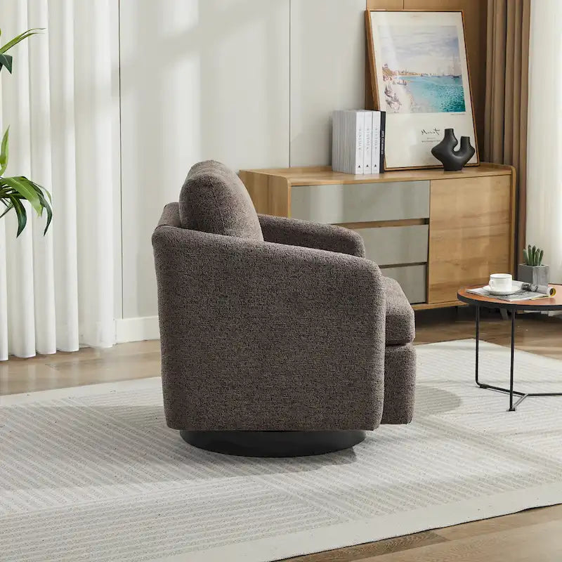 GDFStudio - Clara Chenille Swivel Accent Chair with Sleek Modern Design and Plush Cushioning - 31.5W