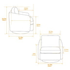GDFStudio - Clara Chenille Swivel Accent Chair with Sleek Modern Design and Plush Cushioning - 31.5W