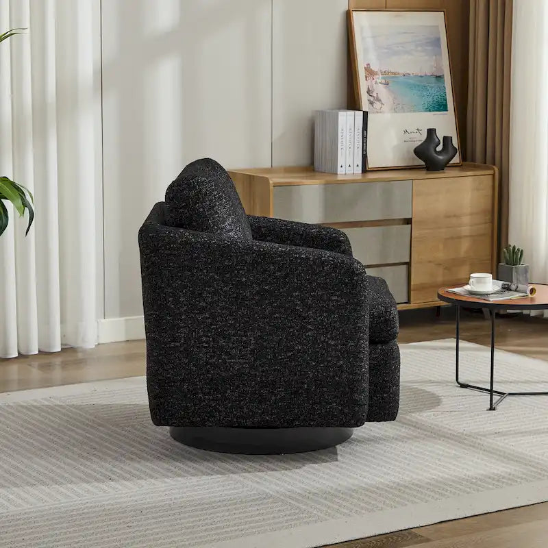GDFStudio - Clara Chenille Swivel Accent Chair with Sleek Modern Design and Plush Cushioning - 31.5W