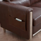 Larb Modern Solid Wood Three-Seater Sofa Couch by Christopher Knight Home