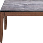 HomeRoots 47 Gray and Walnut Stone And Solid Wood Coffee Table - 47' X '18' X '28