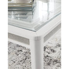 Signature Design by Ashley Chalanna White/Green Rectangular Dining Extension Table - 42W x 96D x 30H