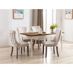 Velvet Upholstered Dining Chair with Wing Back Modern Kitchen Chair with Nailhead Trim Wood Frame Side Chair, Set of 2